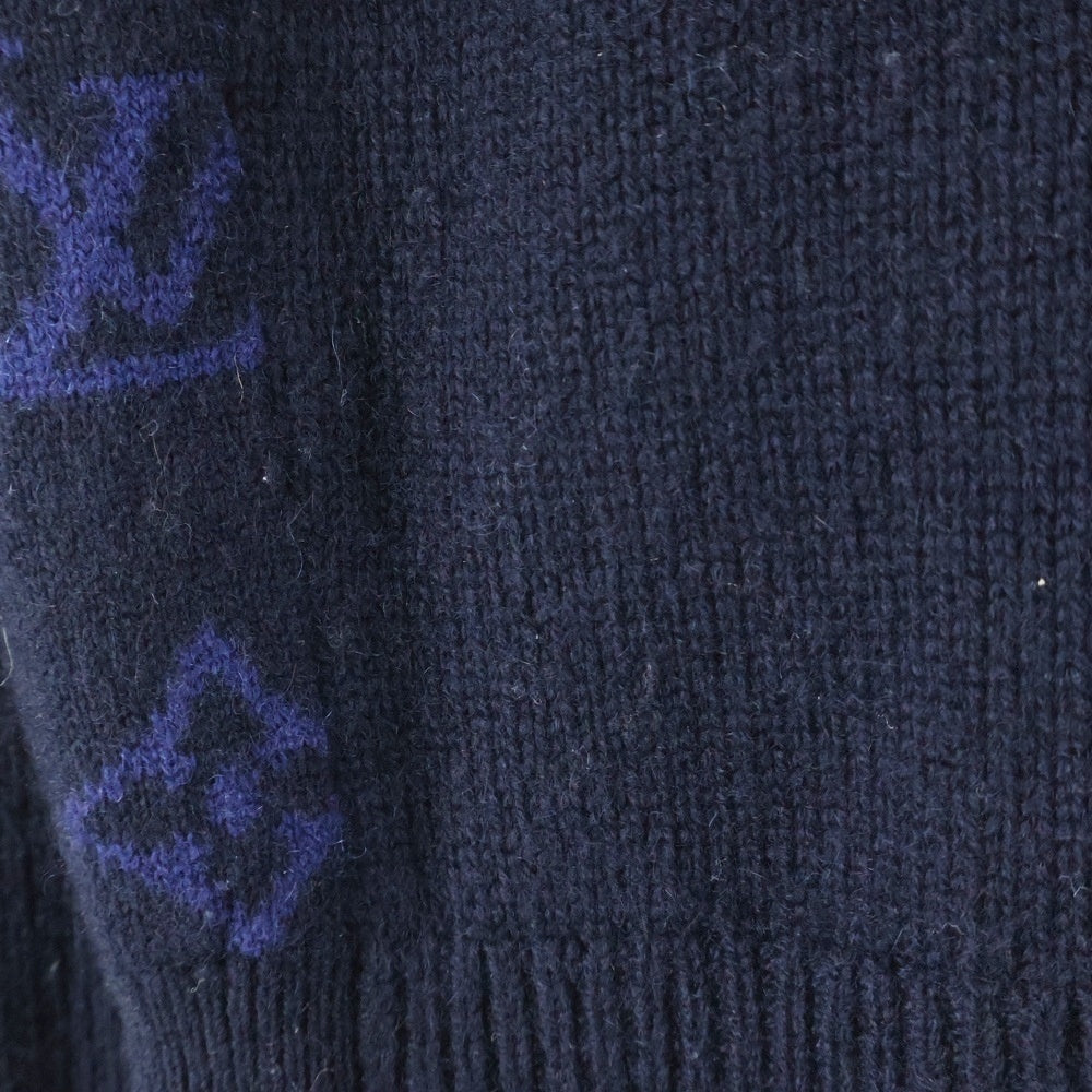 LOUIS VUITTON(ルイヴィトン) 19AW モノグラム クルーネックニットセーター ブラック HGN41W1XW