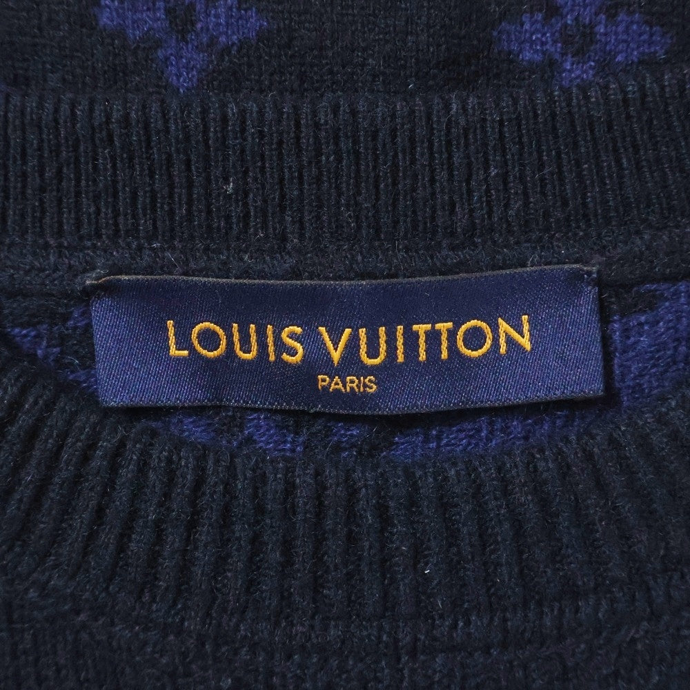 LOUIS VUITTON(ルイヴィトン) 19AW モノグラム クルーネックニットセーター ブラック HGN41W1XW