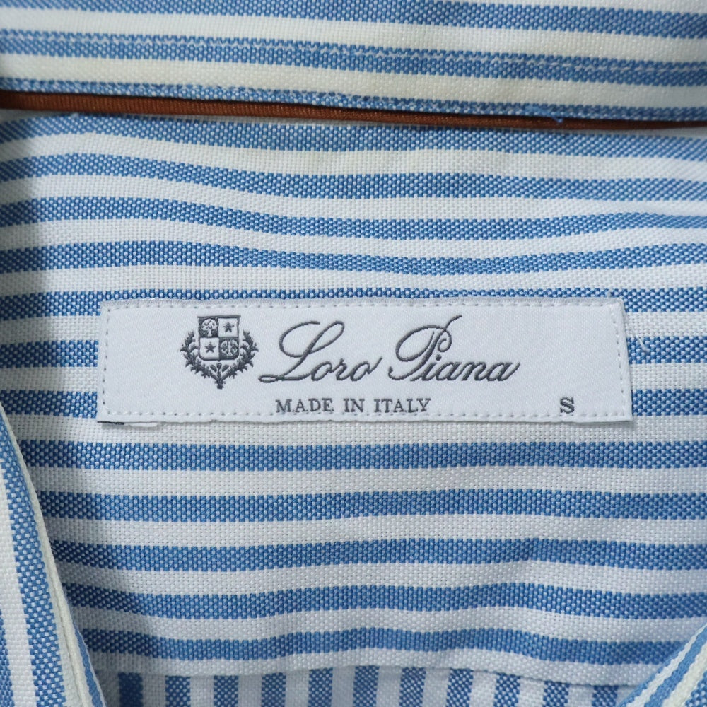 Loro Piana(ロロピアーナ) COTTON STRIPED SHIRTS コットン ストライプ 長袖シャツ ブルー/ホワイト FAI4991