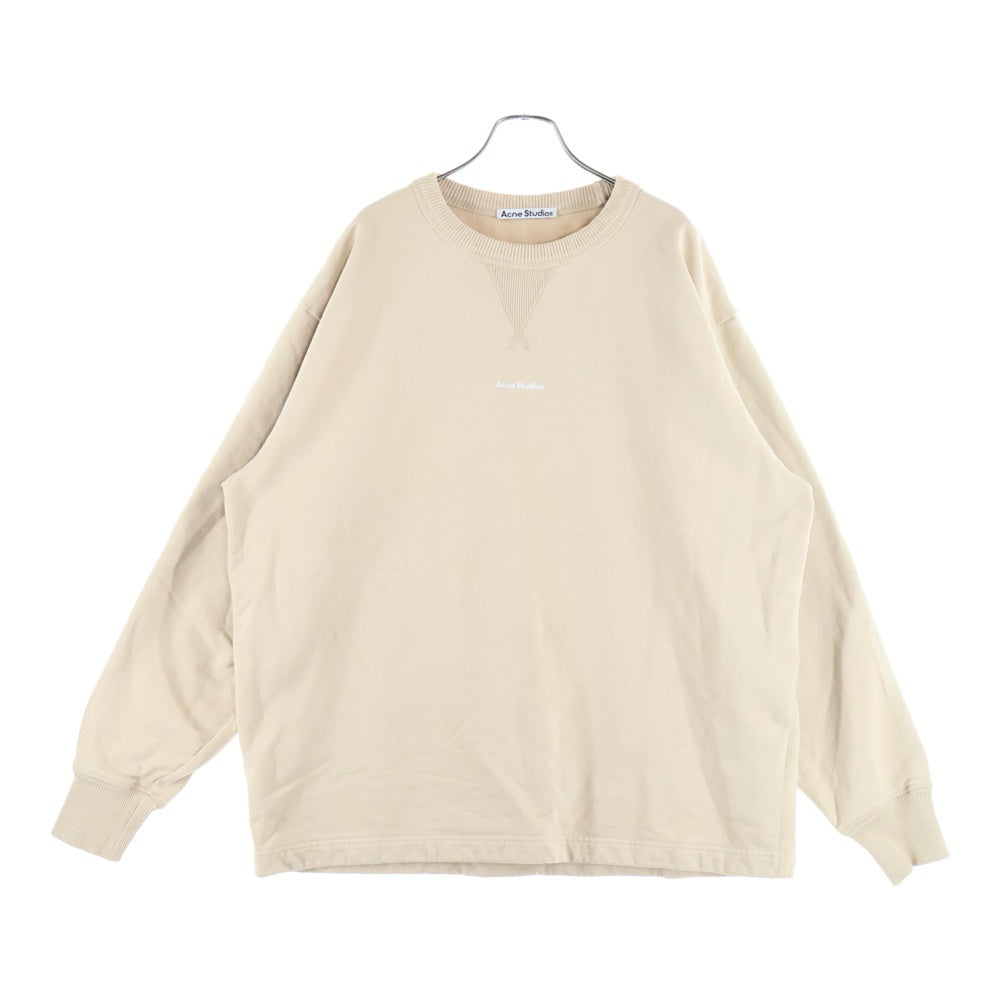 Acne Studios(アクネ ストゥディオズ) Sweatshirt ロゴプリント クルーネックスウェットトレーナー ベージュ FN-MN-SWEA000342 BI0184-
