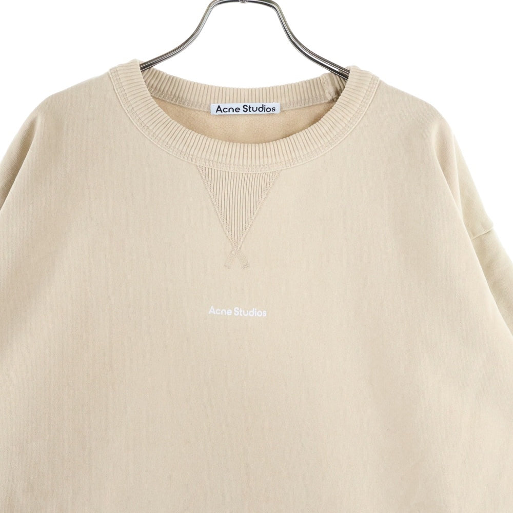 Acne Studios(アクネ ストゥディオズ) Sweatshirt ロゴプリント クルーネックスウェットトレーナー ベージュ FN-MN-SWEA000342 BI0184-