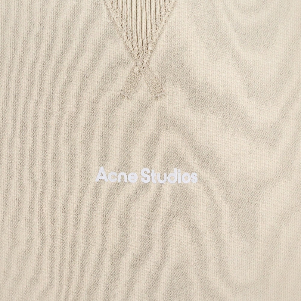 Acne Studios(アクネ ストゥディオズ) Sweatshirt ロゴプリント クルーネックスウェットトレーナー ベージュ FN-MN-SWEA000342 BI0184-