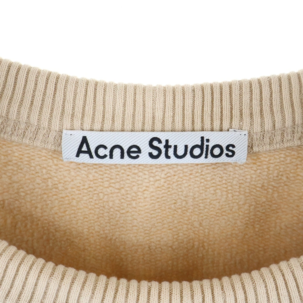 Acne Studios(アクネ ストゥディオズ) Sweatshirt ロゴプリント クルーネックスウェットトレーナー ベージュ FN-MN-SWEA000342 BI0184-