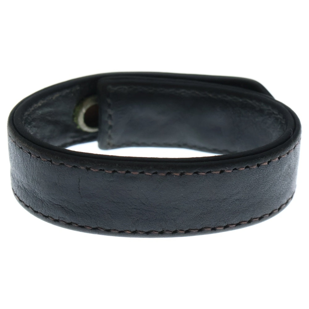 CHROME HEARTS(クロムハーツ) 3BTN 2SNP フレアボール 3ボタン2スナップ レザーブレスレット ブラック/シルバー BCA123