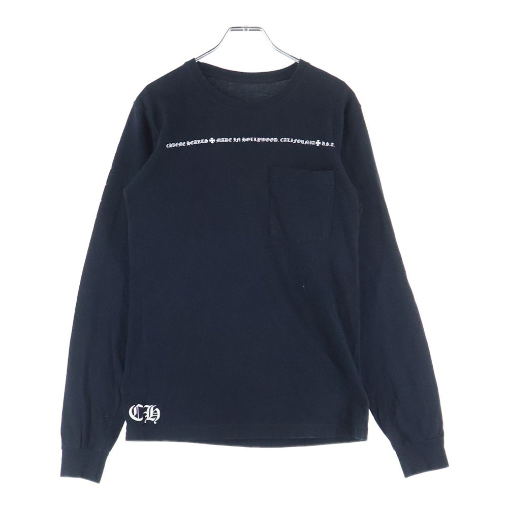 CHROME HEARTS(クロムハーツ) OLD CH L/S T-SHIRT 袖プラスプリント 長袖Tシャツ ロンT ブラック
