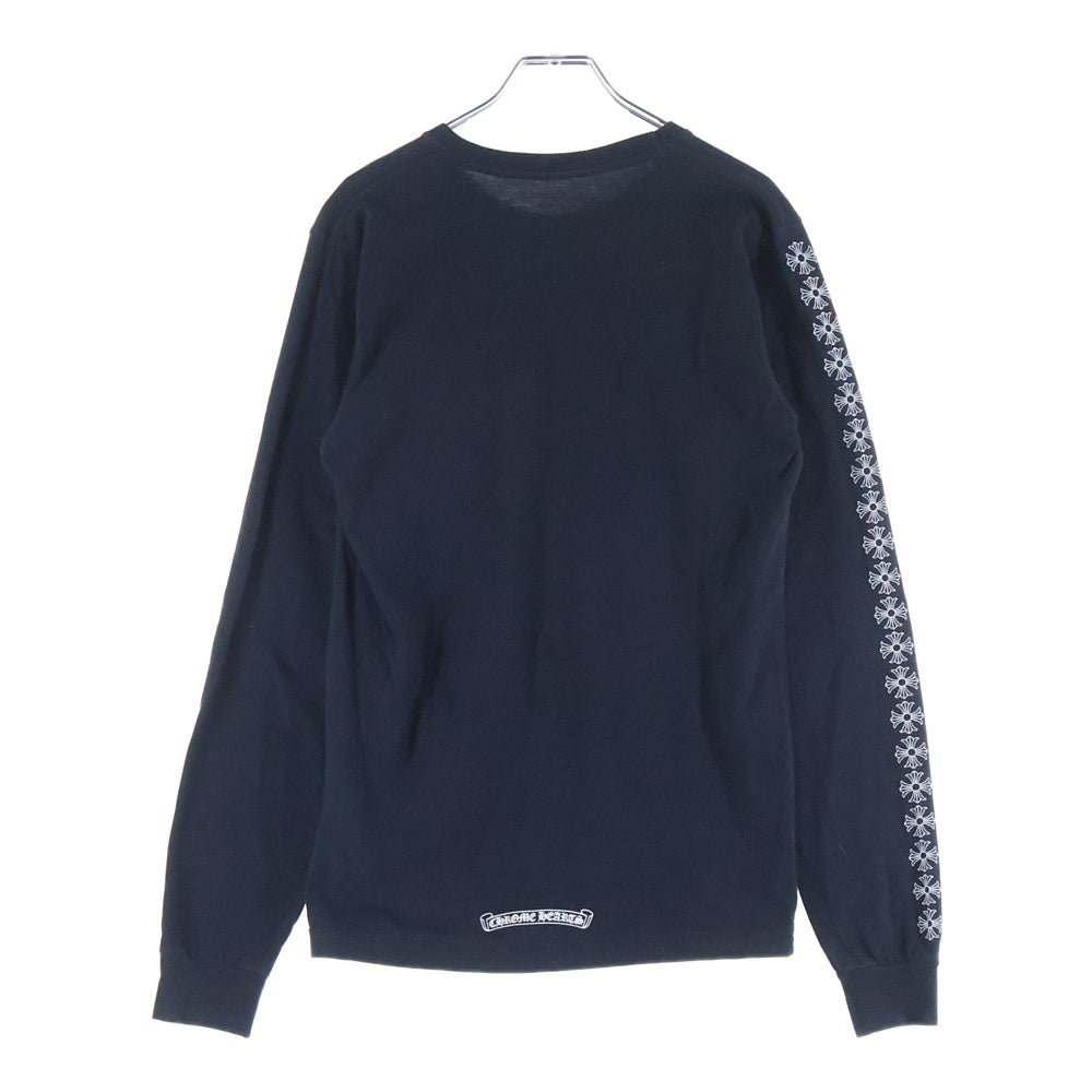 CHROME HEARTS(クロムハーツ) OLD CH L/S T-SHIRT 袖プラスプリント 長袖Tシャツ ロンT ブラック