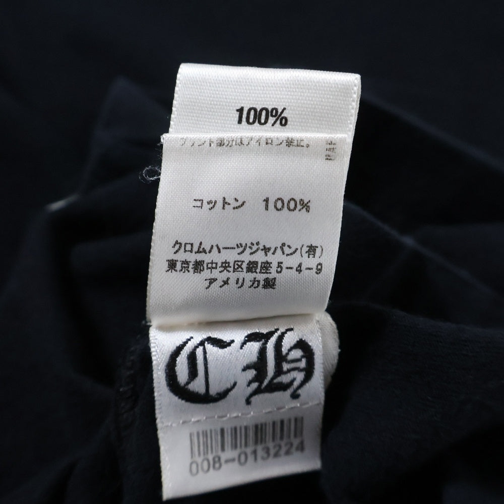 CHROME HEARTS(クロムハーツ) OLD CH L/S T-SHIRT 袖プラスプリント 長袖Tシャツ ロンT ブラック
