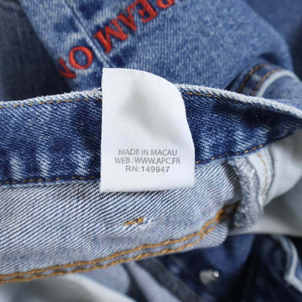 A.P.C(アーペーセー) ×KID CUDI ×キッドカディ ワンポイント刺繍 デニムパンツ インディゴ