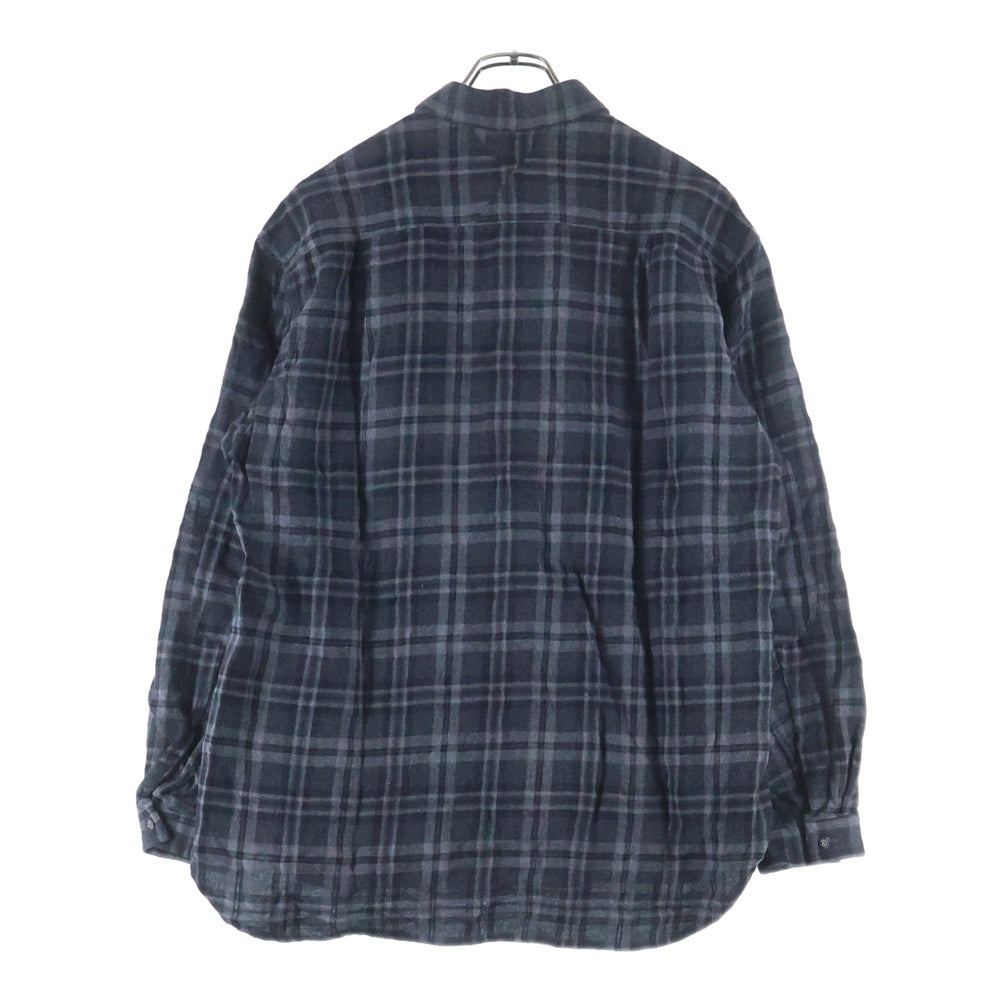 White Mountaineering(ホワイトマウンテニアリング) 24 AWGUSSET SLEEVE CHECK ELBOW PATCH SHIRT ガゼット スリーブ チェック エルボー パッチ チェック ネルシャツ グレー WM2473110