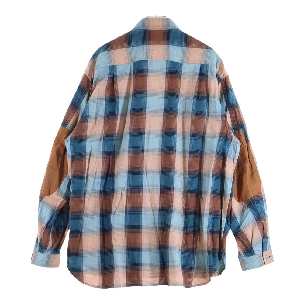 White Mountaineering(ホワイトマウンテニアリング) 25SS GUSSET SLEEVE OMBRE CHECK SHIRT ガセット スリーブ オンブレ チェック シャツ オレンジ/ブルー WM2571103