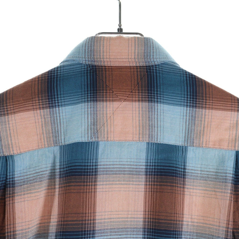 White Mountaineering(ホワイトマウンテニアリング) 25SS GUSSET SLEEVE OMBRE CHECK SHIRT ガセット スリーブ オンブレ チェック シャツ オレンジ/ブルー WM2571103