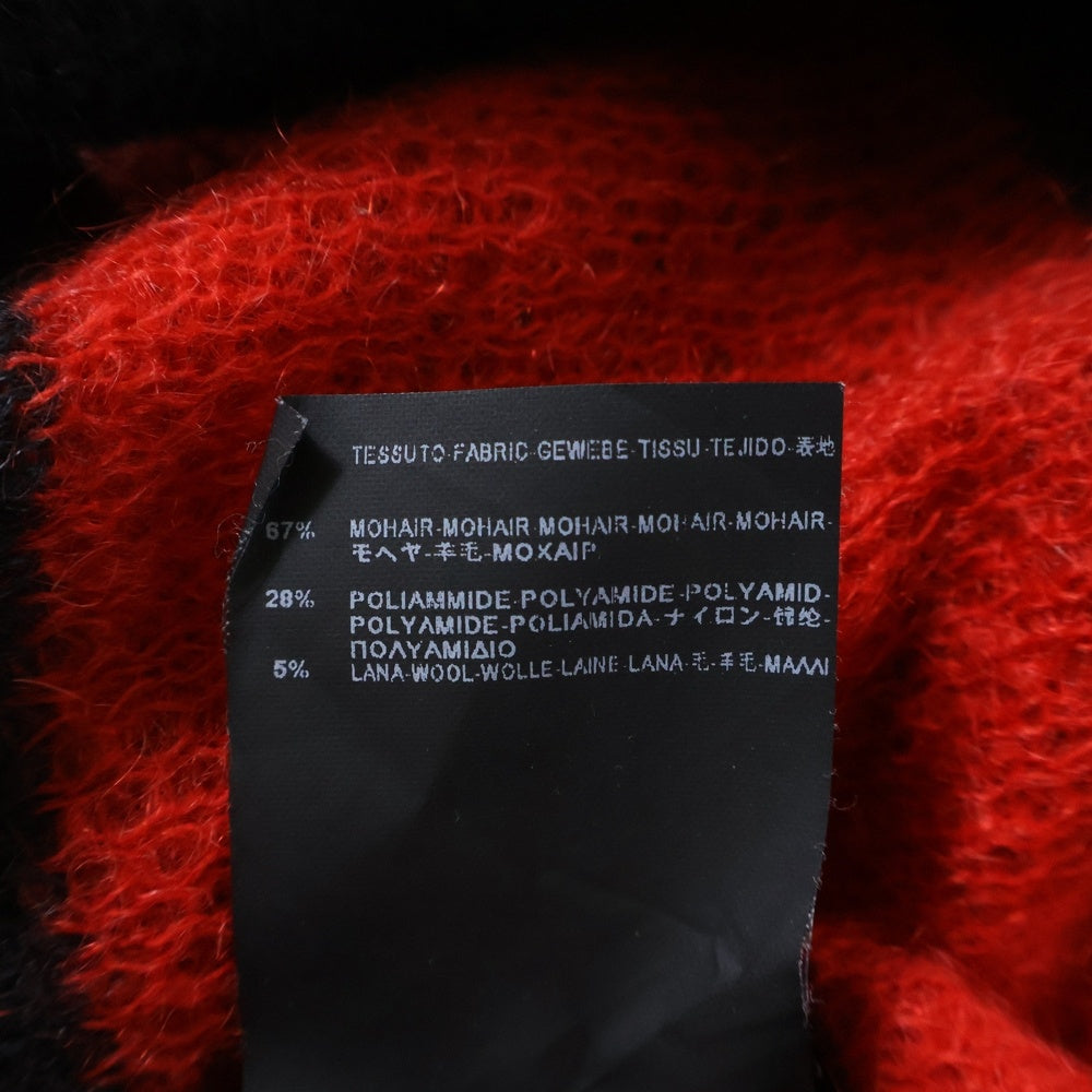 SAINT LAURENT PARIS(サンローランパリ) 13AW Mohair Striped Knit モヘヤ ストライプ ニットセーター ブラック/レッド 330368