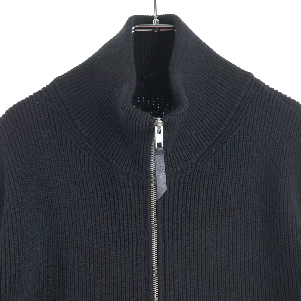 Maison Margiela(メゾンマルジェラ) 23AW COTTON WOOL DRIVERS KNIT コットンウール 7ゲージ ドライバーズニット ジップアップ ブラック SI1HA0013 S17781