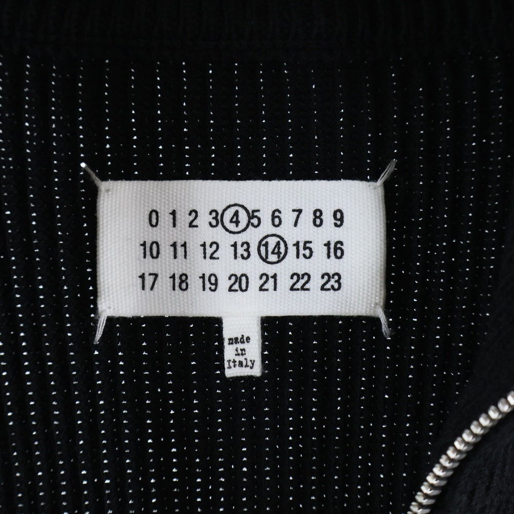 Maison Margiela(メゾンマルジェラ) 23AW COTTON WOOL DRIVERS KNIT コットンウール 7ゲージ ドライバーズニット ジップアップ ブラック SI1HA0013 S17781
