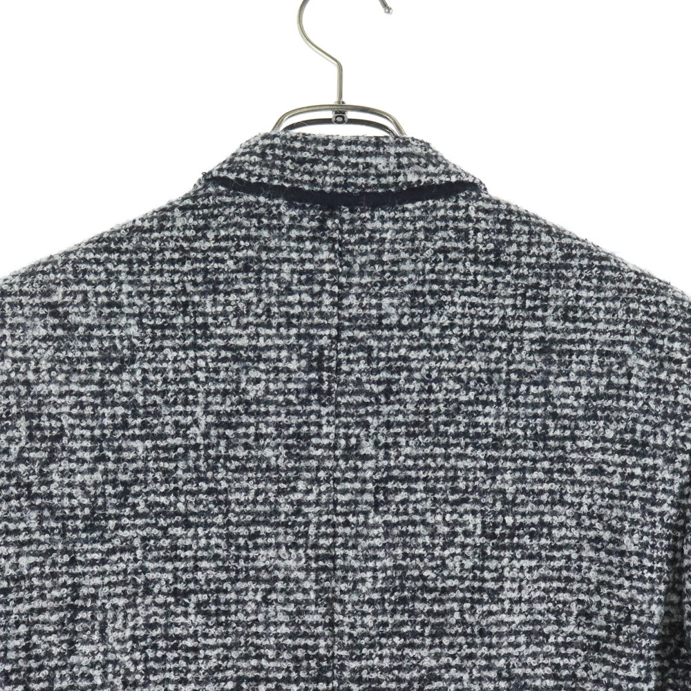 SAINT LAURENT PARIS(サンローランパリ) エディ期 ヘリンボーン ツイードチェスターコート ブラック/グレー 324698