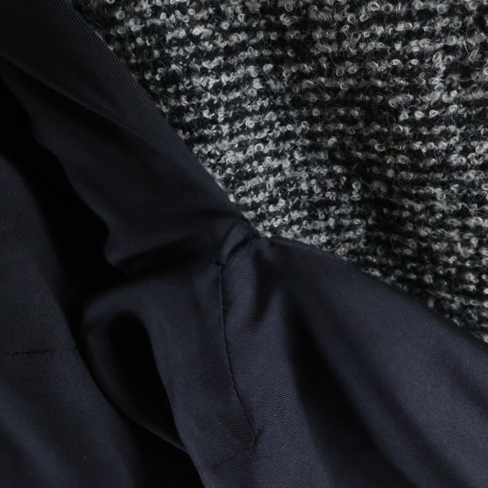 SAINT LAURENT PARIS(サンローランパリ) エディ期 ヘリンボーン ツイードチェスターコート ブラック/グレー 324698