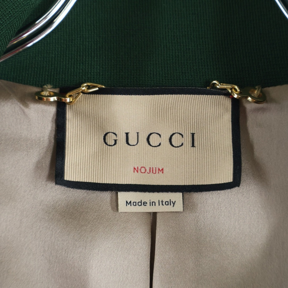GUCCI(グッチ) Bi-Color Logo Jacket バイカラーロゴジャケット サイドスパンコール グリーン/ブラウン 692308