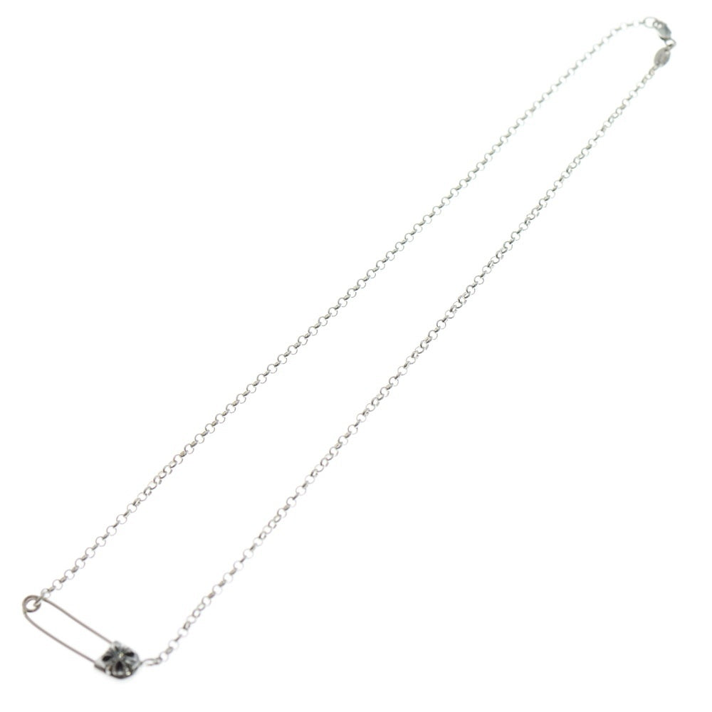 CHROME HEARTS(クロムハーツ) SAFETY PIN 18inch 1DIA セーフティピン ロールチェーン 1ダイヤ ネックレス シルバー