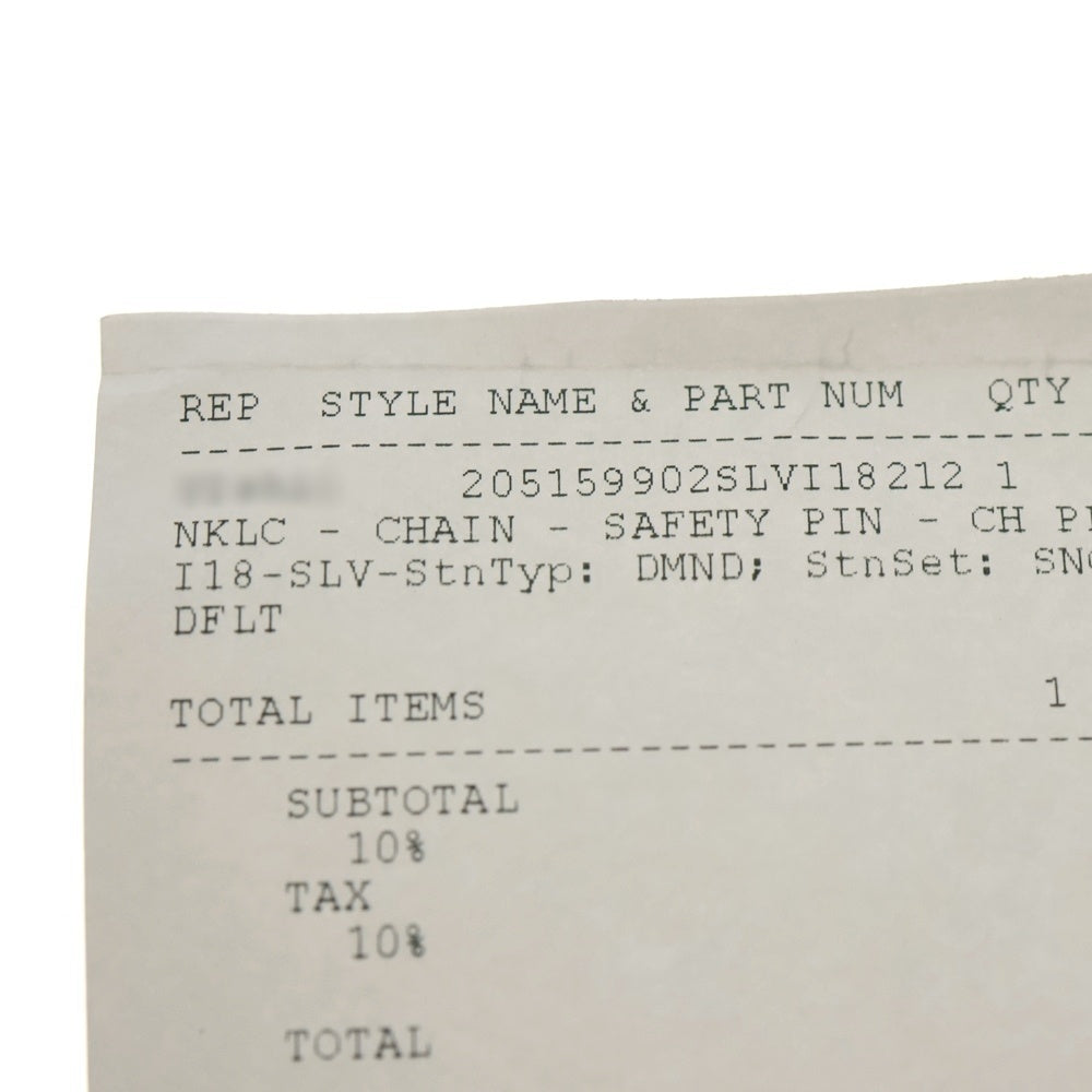 CHROME HEARTS(クロムハーツ) SAFETY PIN 18inch 1DIA セーフティピン ロールチェーン 1ダイヤ ネックレス シルバー