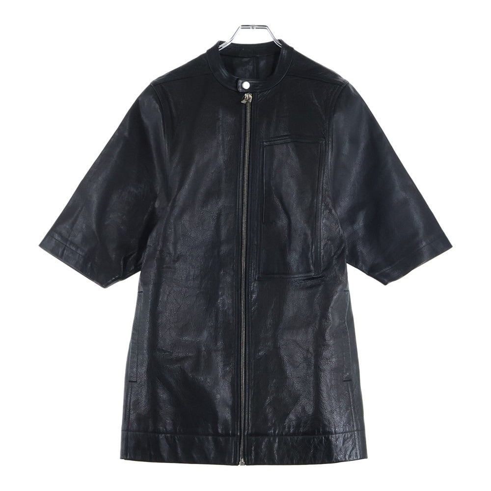 Rick Owens(リックオウエンス) 16SS Half Sleeve Leather Jacket 半袖レザージャケット ブラック RR16S3700-LCW