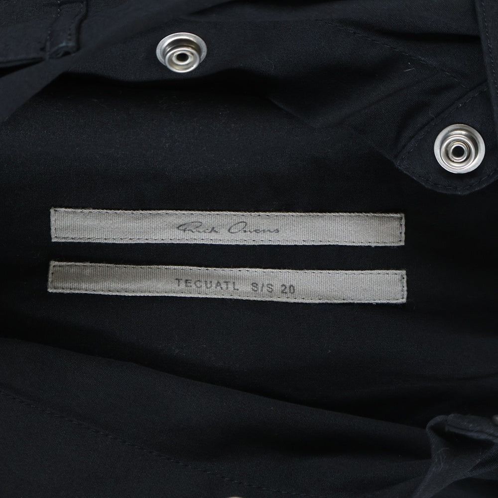 Rick Owens(リックオウエンス) 20SS Outetshirt オーバーサイズ長袖シャツ ブラック RR20S7729-TEEP9