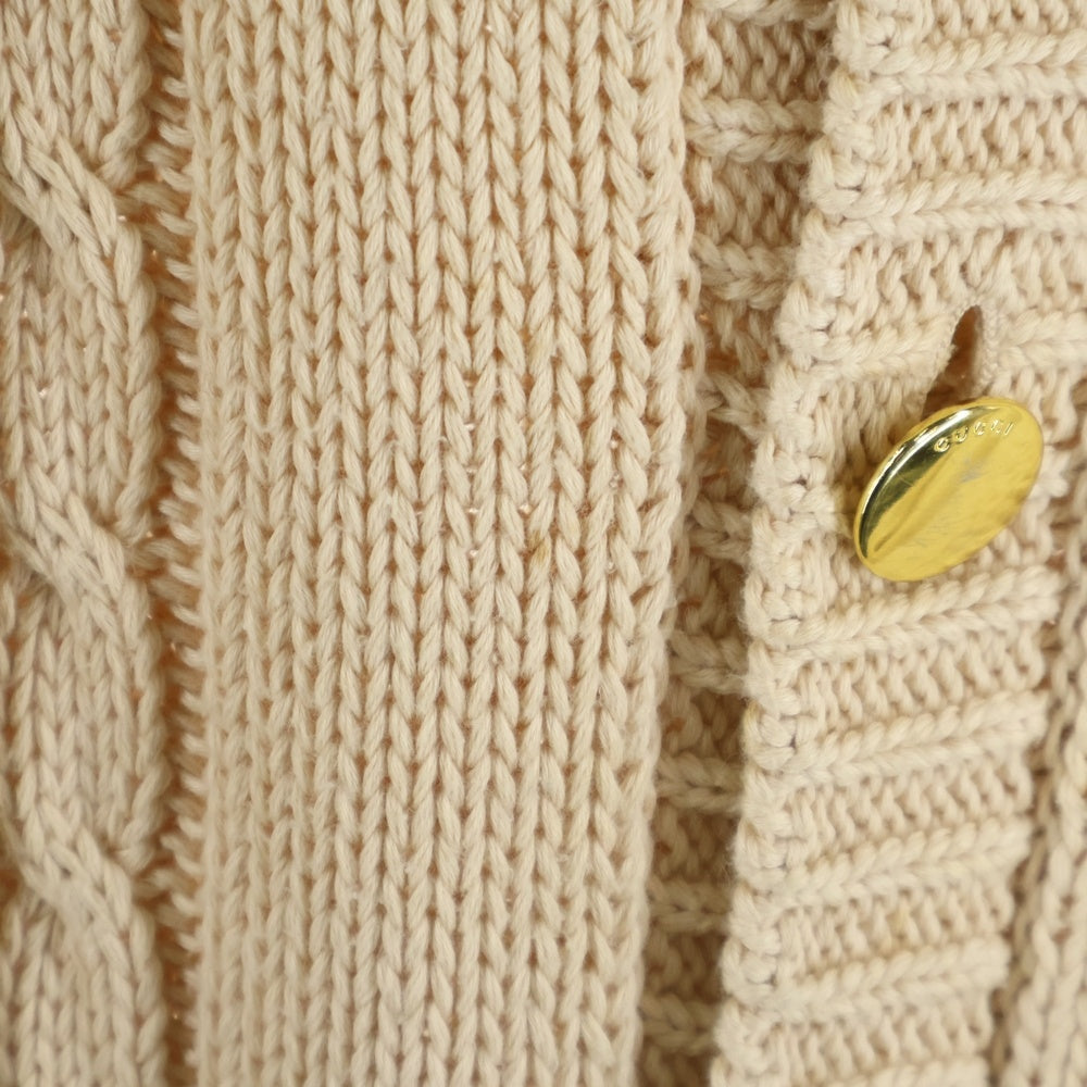 GUCCI(グッチ) 21AW CABLE KNIT CARDIGAN ケーブルニットカーディガン アイボリー 614723 XKBA3