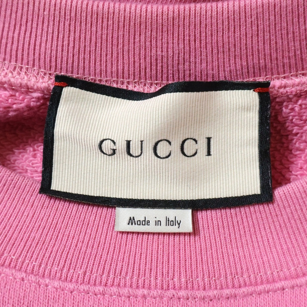 GUCCI(グッチ) Teddy Bear Sweatshirt テディベア クルーネックスウェットトレーナー ピンク 489677 X9N17