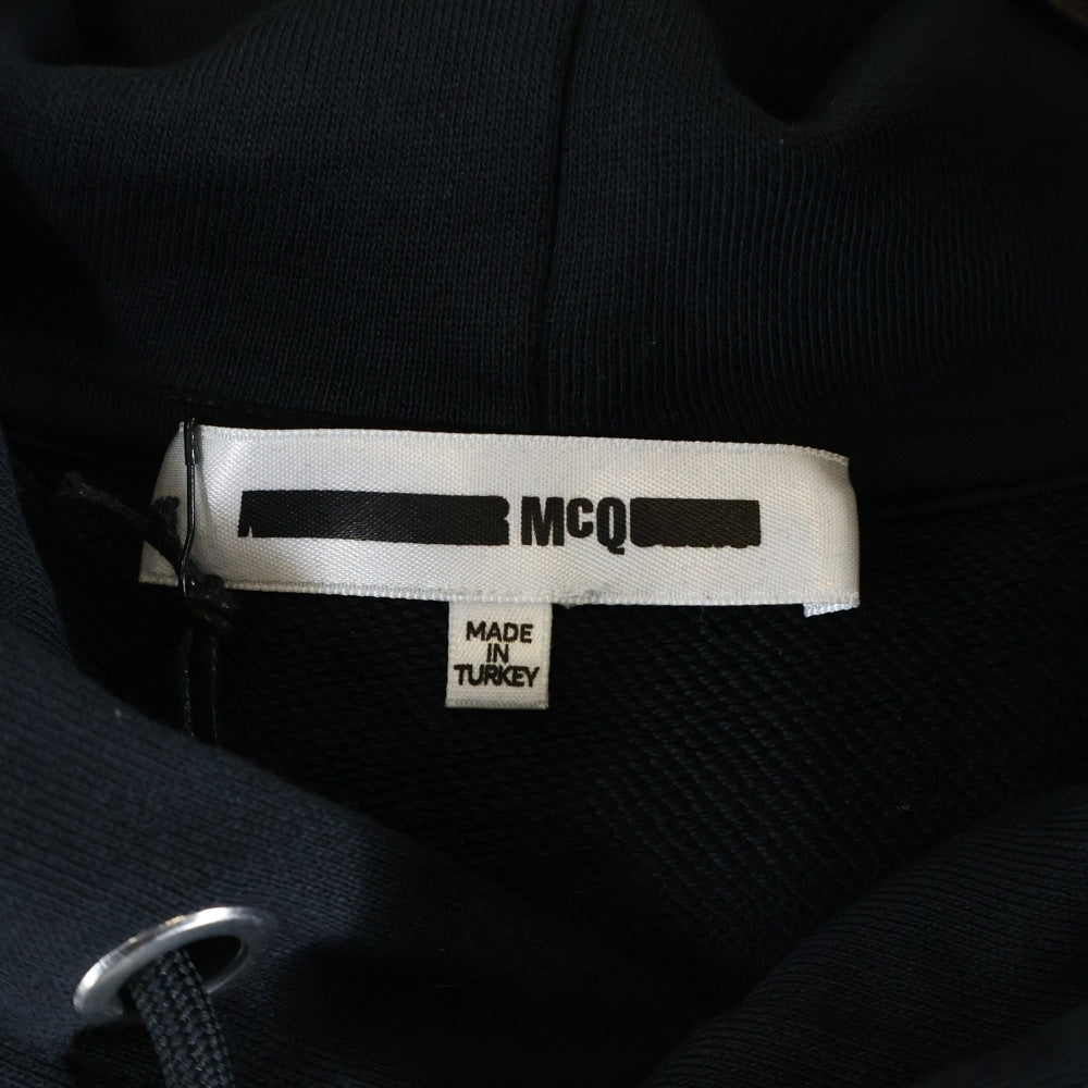 McQ(マックキュー) Swallow Print Hoodie プルオーバースウェットパーカー フーディー ブラック 545412 RLT74