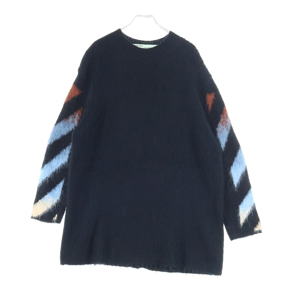 OFF-WHITE(オフホワイト) 18AW Shaggy Knit Sweater モヘアニットセーター ブラック OWHE009F18B74071