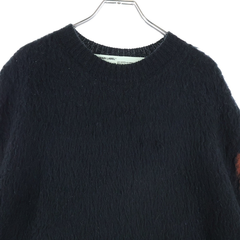 OFF-WHITE(オフホワイト) 18AW Shaggy Knit Sweater モヘアニットセーター ブラック OWHE009F18B74071