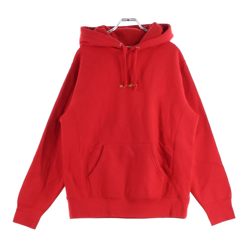 SUPREME(シュプリーム) 17AW Compact Logo Hooded Sweatshirt コンパクトロゴ 刺繍プルオーバースウェットパーカー フーディー レッド
