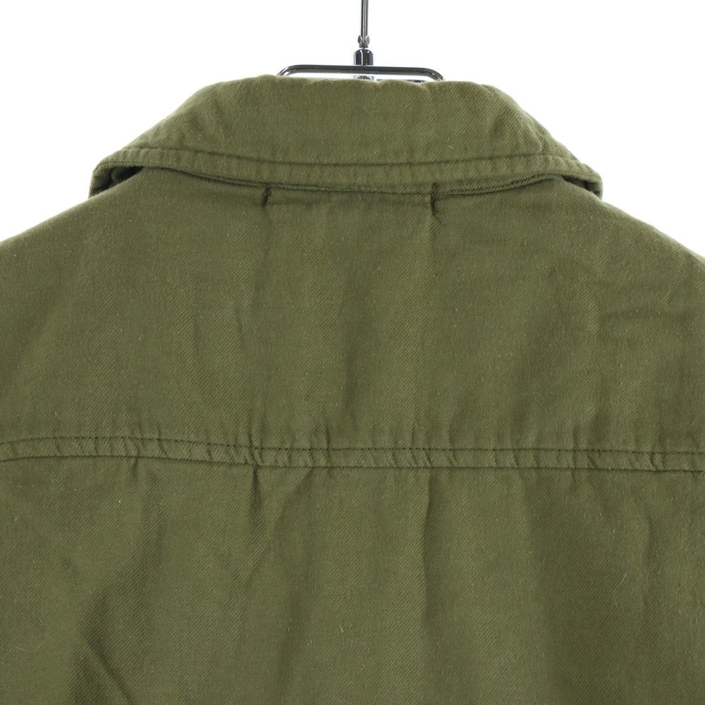 STONE ISLAND(ストーンアイランド) 11AW Nylon Quilt Cotton Overshirt ロゴワッペン 裏地キルティング 長袖シャツ カーキ 551510906