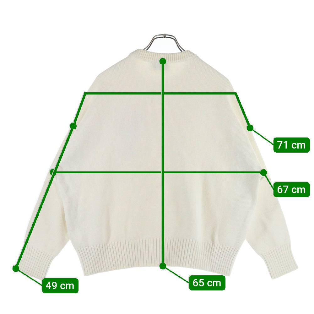 AMI Alexandre Mattiussi(アミアレクサンドルマテュッシ) Knit Sweater ハートロゴ刺繍 クルーネック ニットセーター アイボリー A20HK009.006