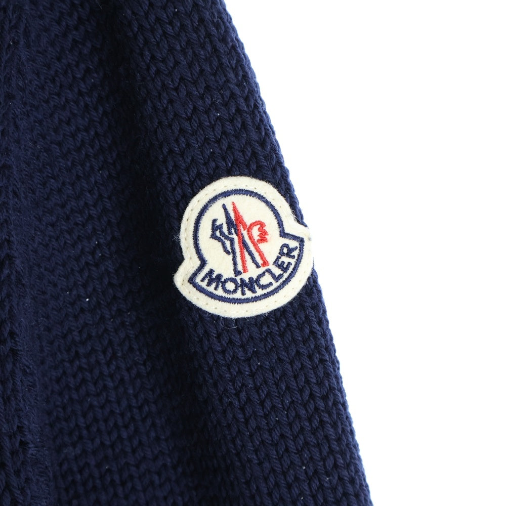 MONCLER(モンクレール) CARDIGAN KNIT ロゴパッチ付き ニット切り替え ジップアップ ダウンカーディガン ネイビー K20919B00034