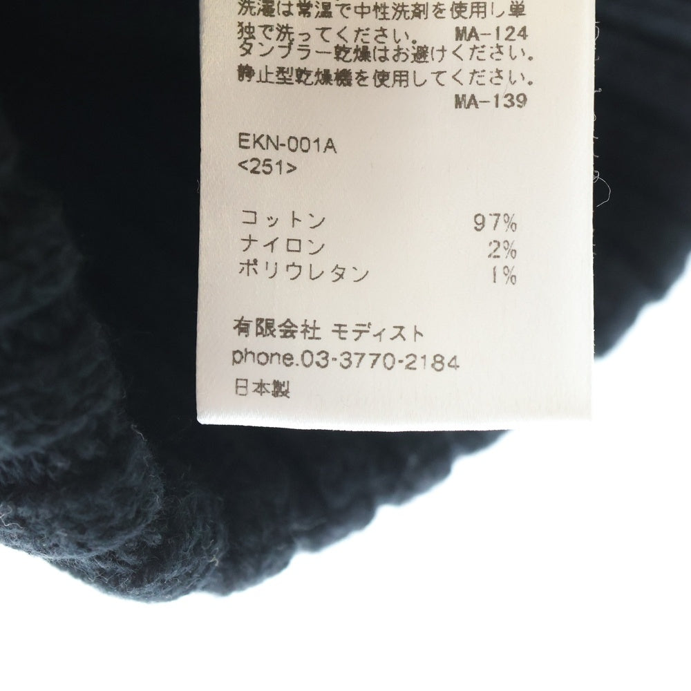KIJIMA TAKAYUKI(キジマタカユキ) COTTON BEANIE コットン ビーニー ニットキャップ 帽子 ブラック EKN-001A