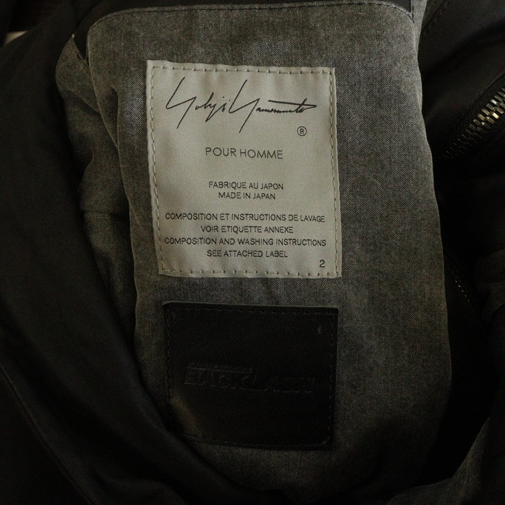 Yohji Yamamoto POUR HOMME(ヨウジヤマモト プールオム) 21AW ×BACKLASH バックラッシュ ゴートダブルフェイス ダウンジャケット ブラック HX-Y92-703