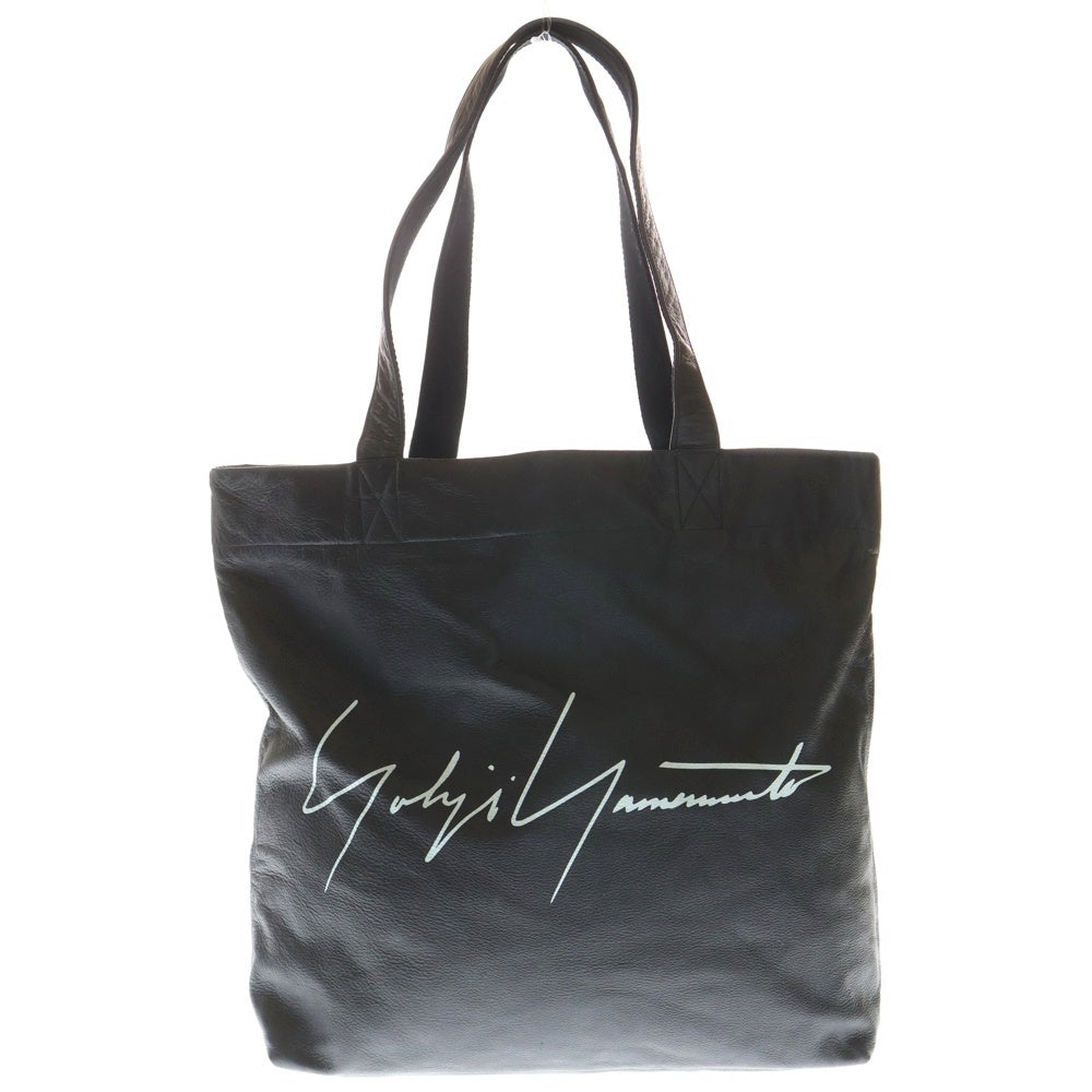 シグネチャーロゴレザートートバッグ yohji yamamoto Yohji Yamamoto(ヨウジヤマモト) シグネチャーロゴ レザートートバッグ