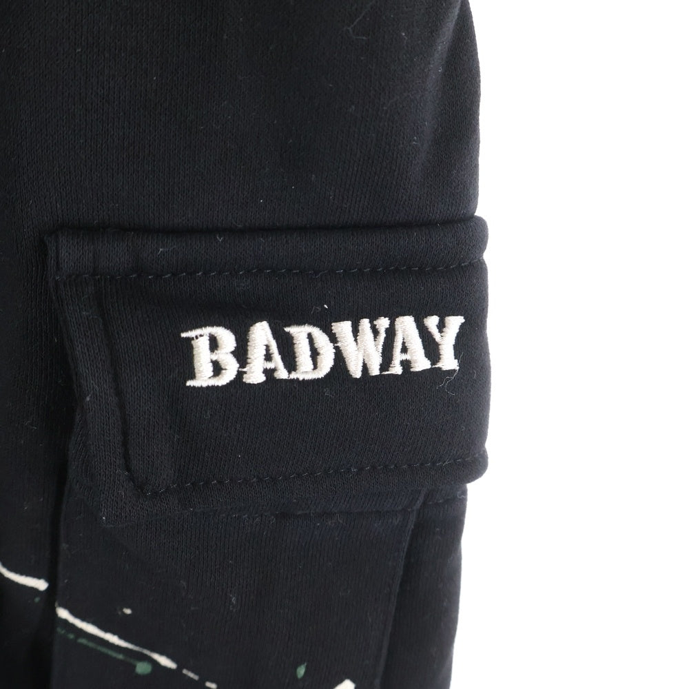 BADWAY(バッドウェイ) ペンキ加工 スウェットパンツ ブラック AZR-BW-0001-036