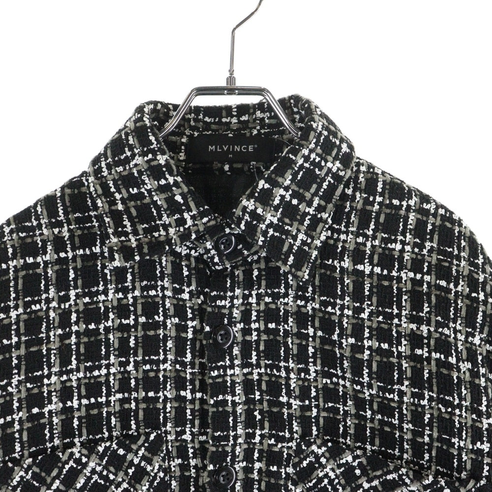 MLVINCE(メルヴィンス) CHECK SHIRTS チェックシャツ 長袖シャツ ブラック/ホワイト
