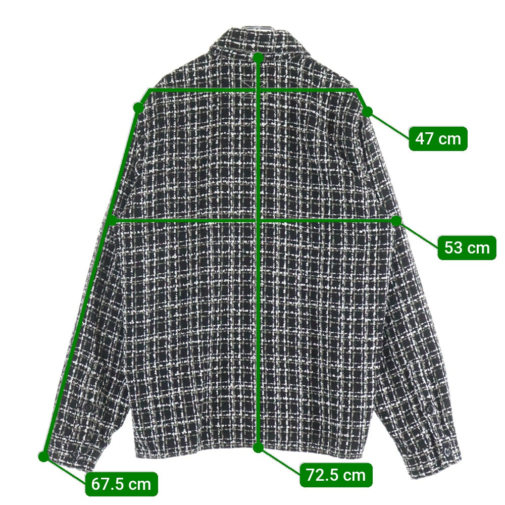 MLVINCE(メルヴィンス) CHECK SHIRTS チェックシャツ 長袖シャツ ブラック/ホワイト