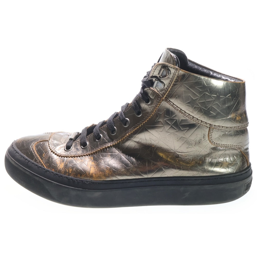 JIMMY CHOO(ジミーチュウ) スターデザイン ハイカットスニーカー ブラック/ゴールド