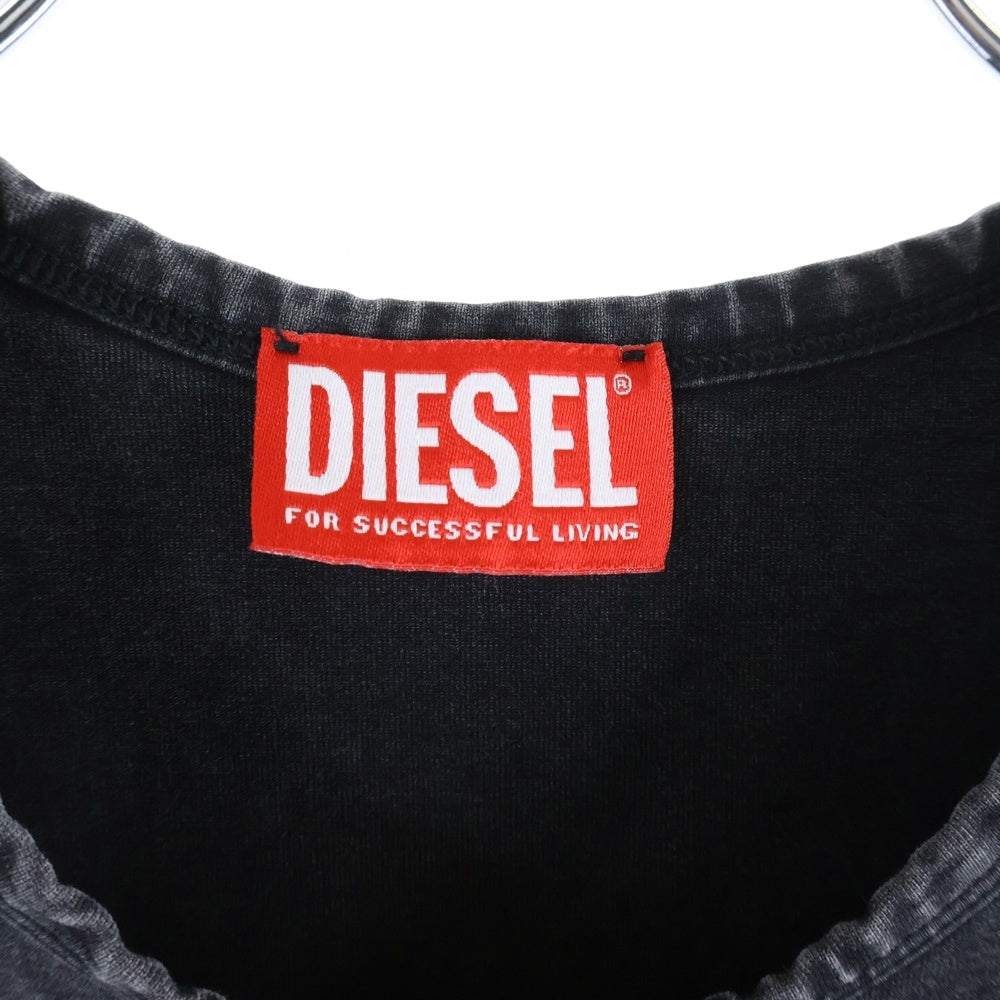 DIESEL(ディーゼル) T-Bunny Tail-R1 cotton T-shirt Grigio テール アールワン コットン 半袖Tシャツ カットソー ブラック レディース A19520