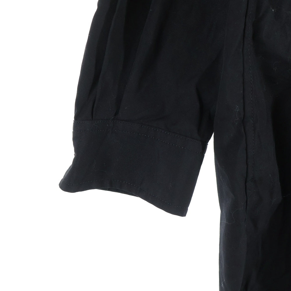 Yohji Yamamoto POUR HOMME(ヨウジヤマモト プールオム) 25SS Cotton Broad Scarf Collar Blouse コットンブロード ストール襟ブラウス ブラック HL-B04-001