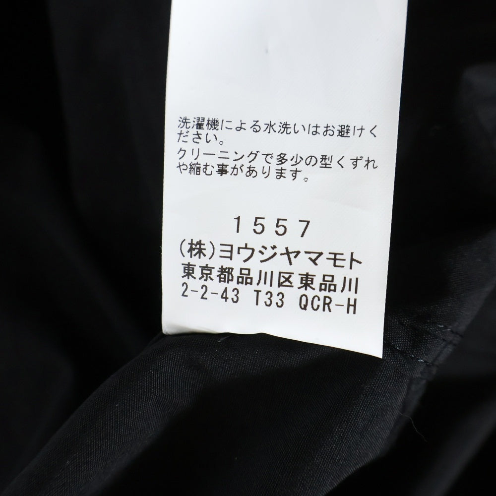 Yohji Yamamoto POUR HOMME(ヨウジヤマモト プールオム) 25SS Cotton Broad Scarf Collar Blouse コットンブロード ストール襟ブラウス ブラック HL-B04-001