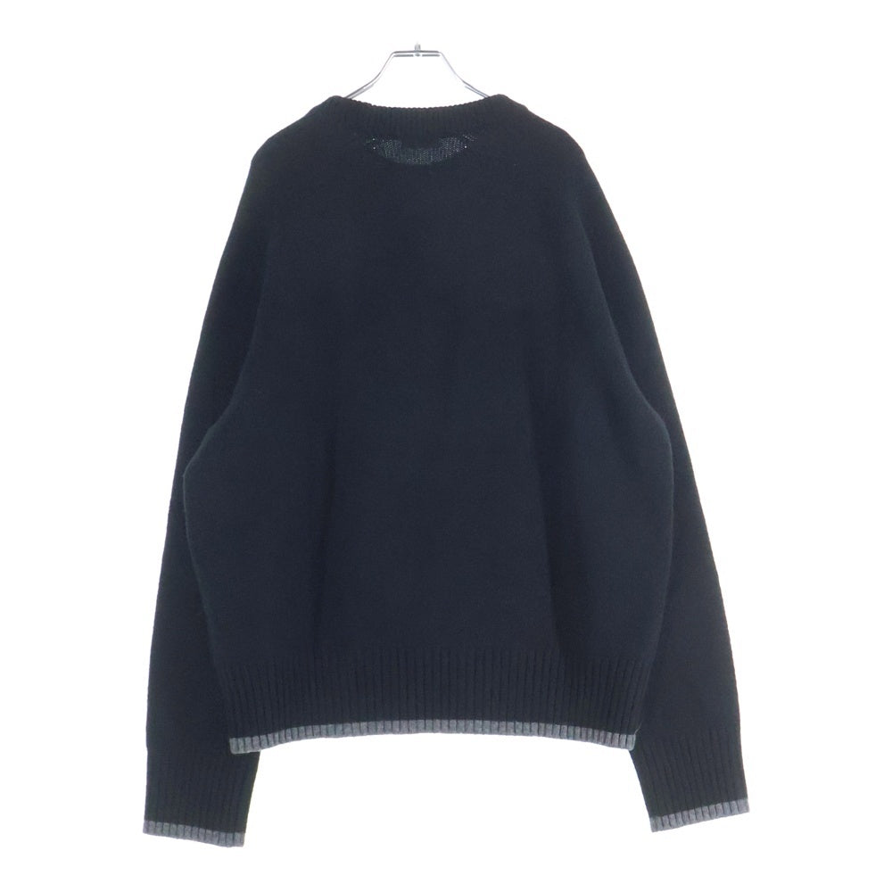 DIOR(ディオール) 20SS Atelier Virgin Wool Crew Neck Knit Sweater アトリエロゴ刺繍 クルーネックウールニットセーター ブラック 213M640AT298