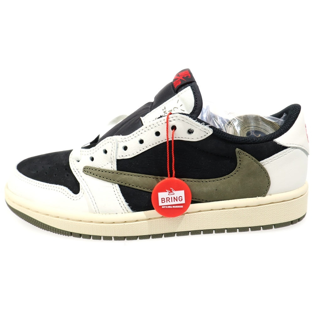 NIKE(ナイキ) ×TRAVIS SCOTT WMNS AIR JORDAN 1 LOW OG Medium Olive トラヴィススコット ウィメンズ エアジョーダン1 ローカットスニーカー オリーブ レディース DZ4137-106