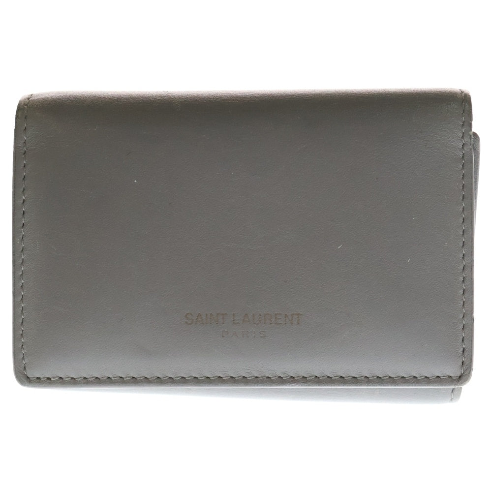 SAINT LAURENT PARIS(サンローランパリ) レザー キーケース グレー レディース