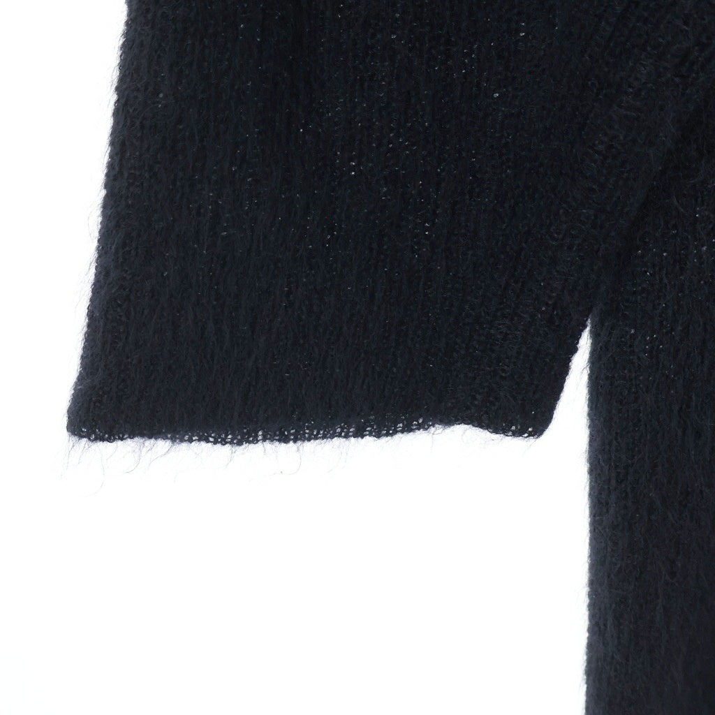 Yohji Yamamoto + NOIR(ヨウジヤマモトプリュスノアール) モヘア混 ハイネック ケープコート ポンチョ ブラック NC-K05-189