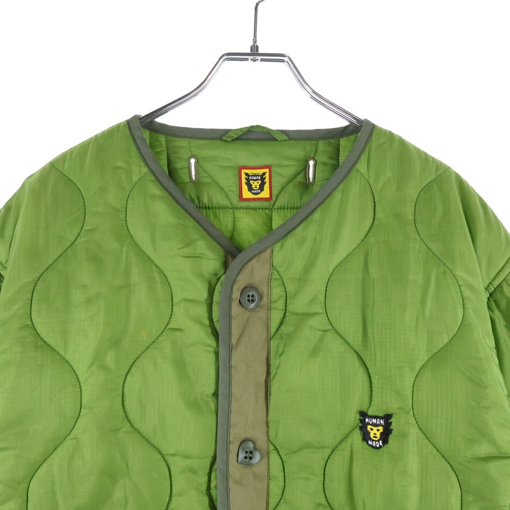 HUMAN MADE(ヒューマンメイド) Quilted Liner Jacket ロゴ刺繍 キルティングライナージャケット カーキ
