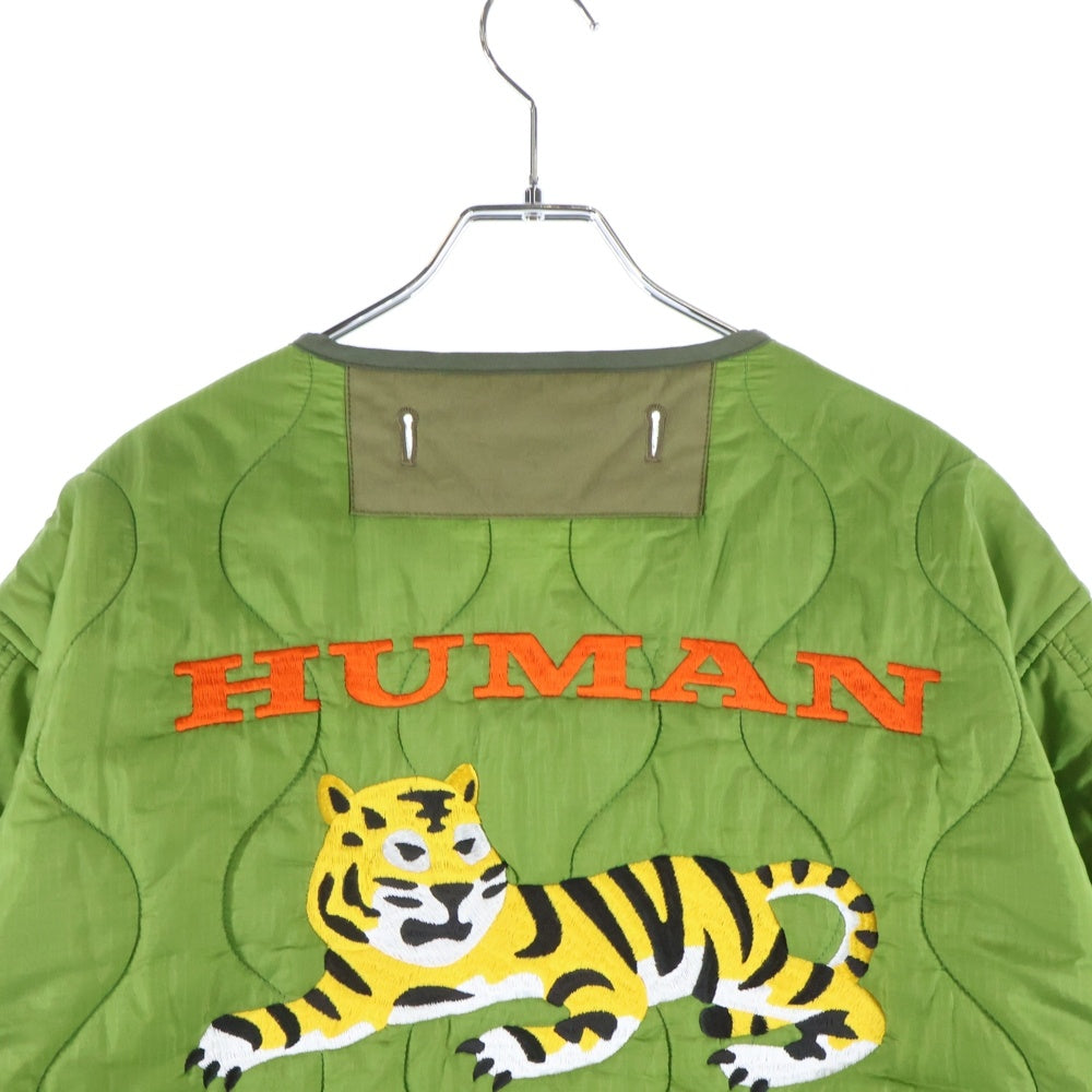 HUMAN MADE(ヒューマンメイド) Quilted Liner Jacket ロゴ刺繍 キルティングライナージャケット カーキ
